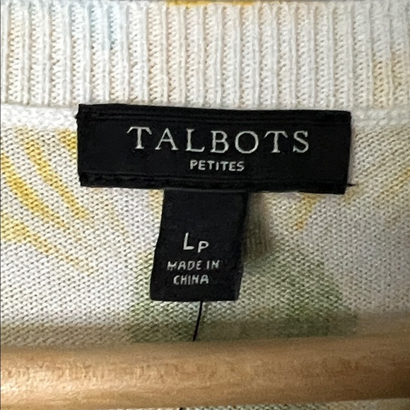 Talbots NWT Blue, Purple, Yellow, Green & Cream Floral 3/4 Sleeve Cardigan - LP - Picture 8 of 10